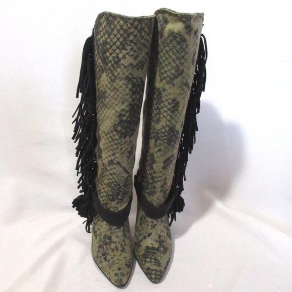 Isabel Marant Green Snakeskin Heeled Boots - Picture 10 of 10